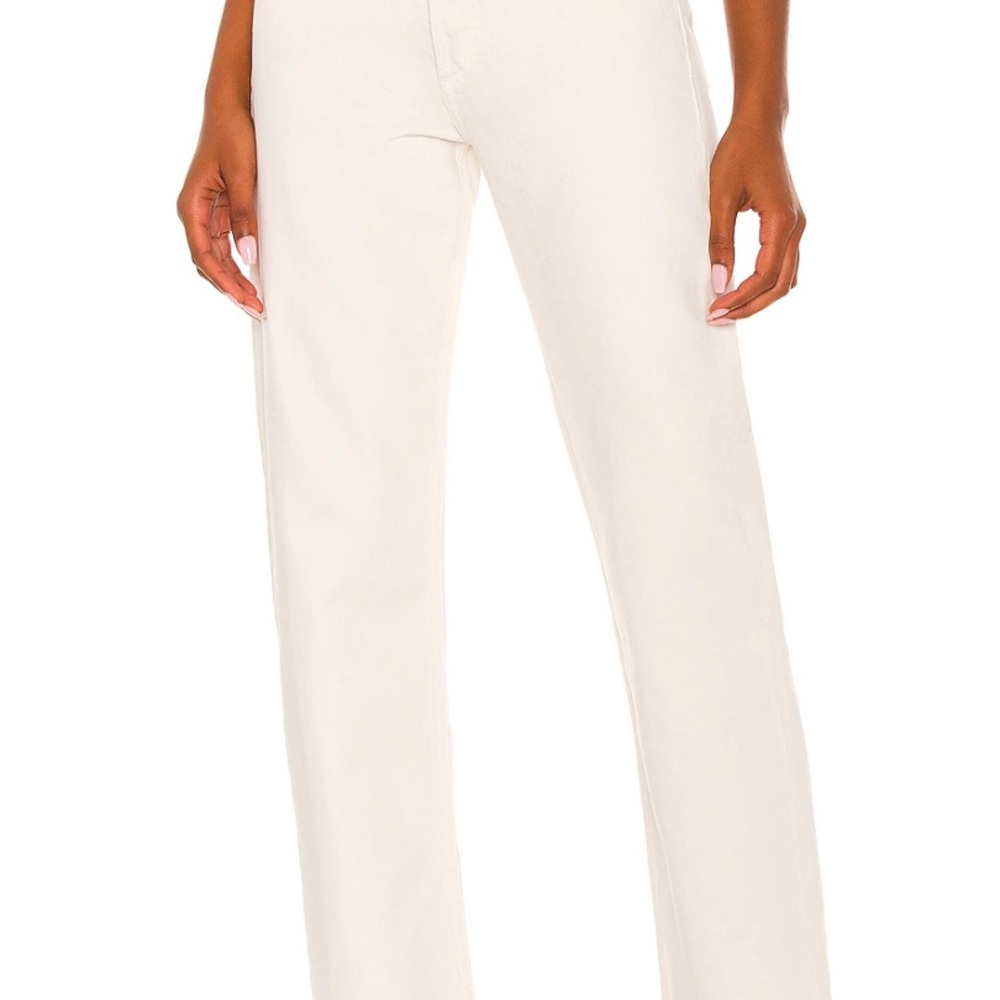 Agolde Cream Straight Leg Jeans